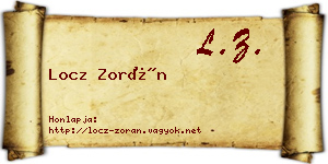 Locz Zorán névjegykártya